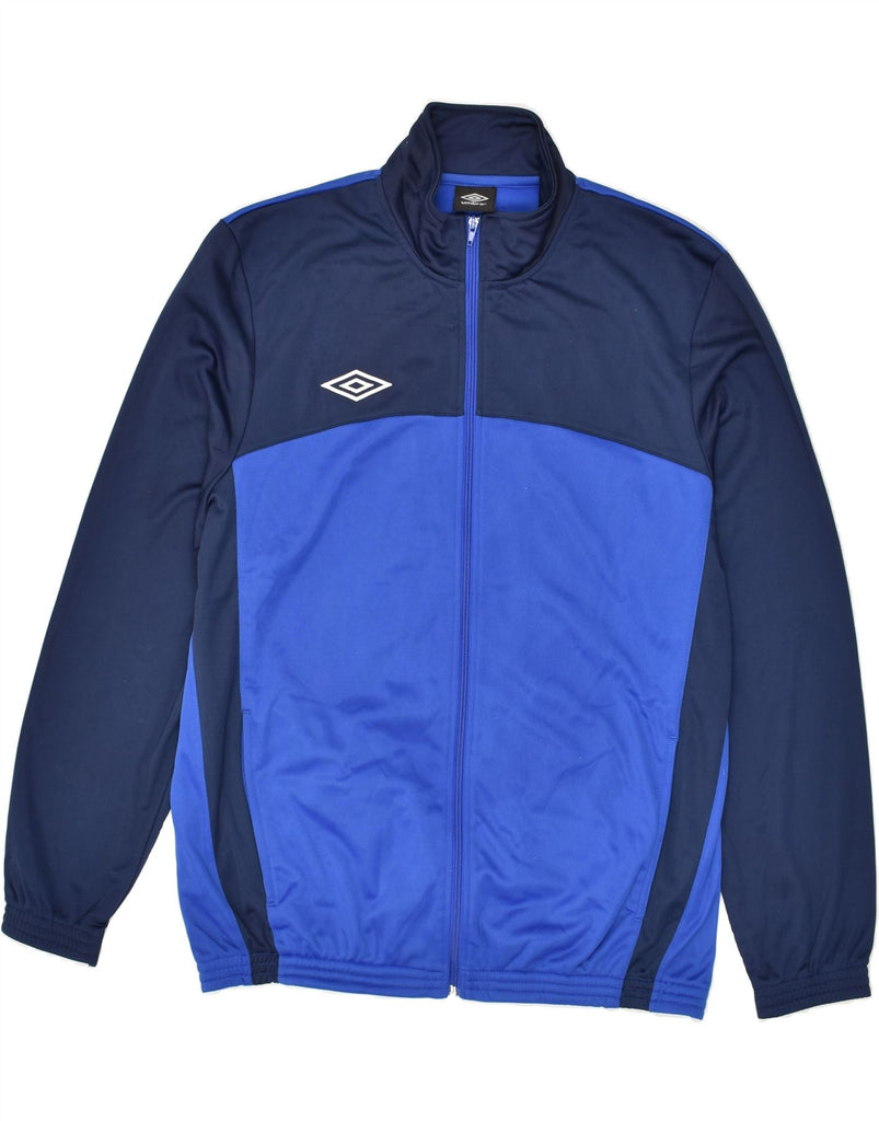 UMBRO Mens Tracksuit Top Jacket XL Navy Blue Colourblock Polyester | Vintage Umbro | Thrift | Second-Hand Umbro | Used Clothing | Messina Hembry 