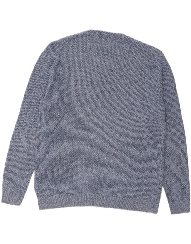 MARKS & SPENCER Mens Crew Neck Jumper Sweater XL Blue Cotton Vintage Marks & Spencer and Second-Hand Marks & Spencer from Messina Hembry 