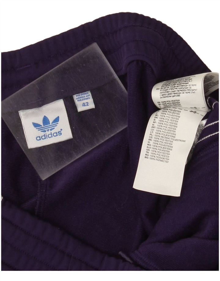 Adidas Womens Tracksuit Trousers IT 42 Medium Purple Polyester