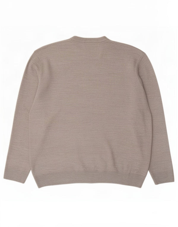 Marks & Spencer Mens Graphic Crew Neck Jumper Sweater 2XL Grey Christmas