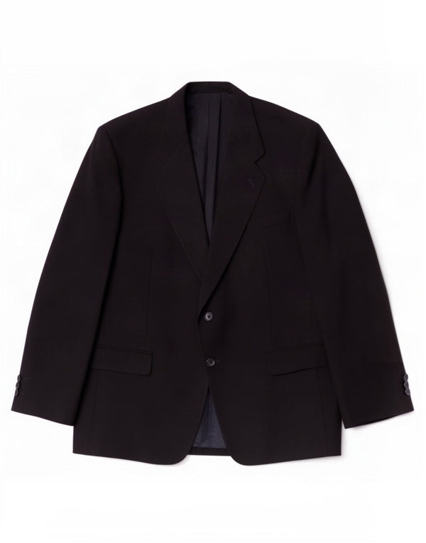 Vintage Mens 2 Button Blazer Jacket IT 54 2XL Black Wool