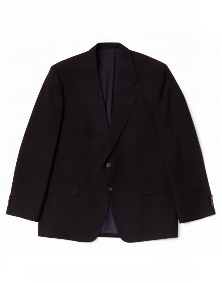 Vintage Mens 2 Button Blazer Jacket IT 54 2XL Black Wool
