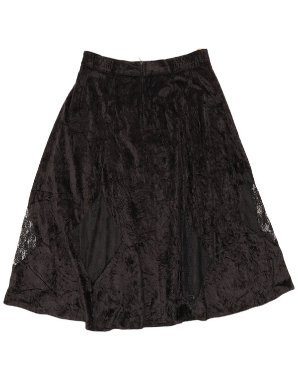 Citylife Womens Velour A-Line Skirt IT 42 Medium W28 Black Argyle/Diamond