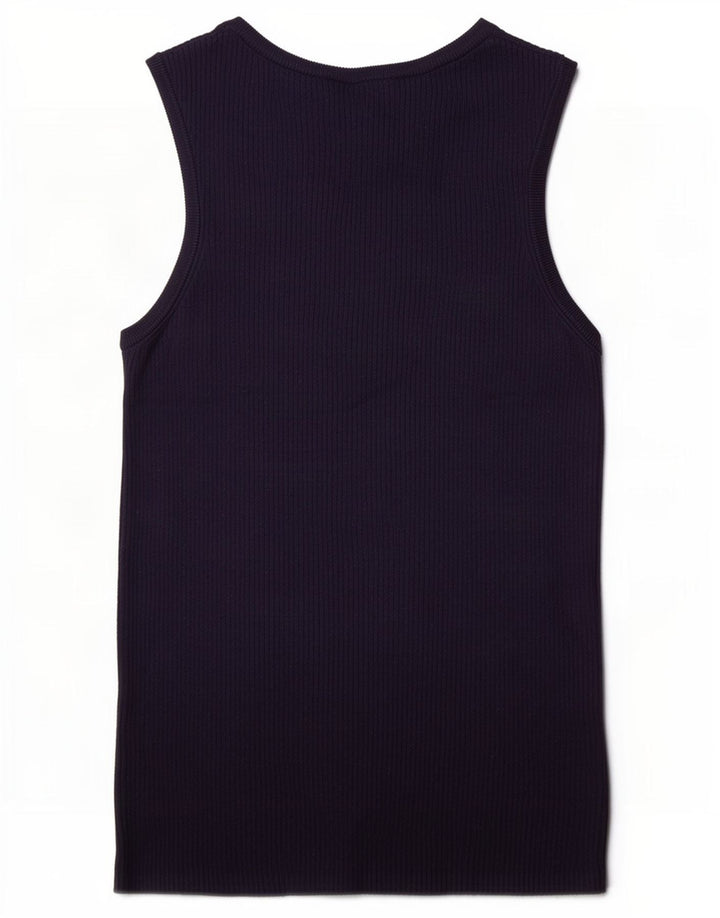 Marks & Spencer Womens Vest Top UK 8 Small Navy Blue Viscose
