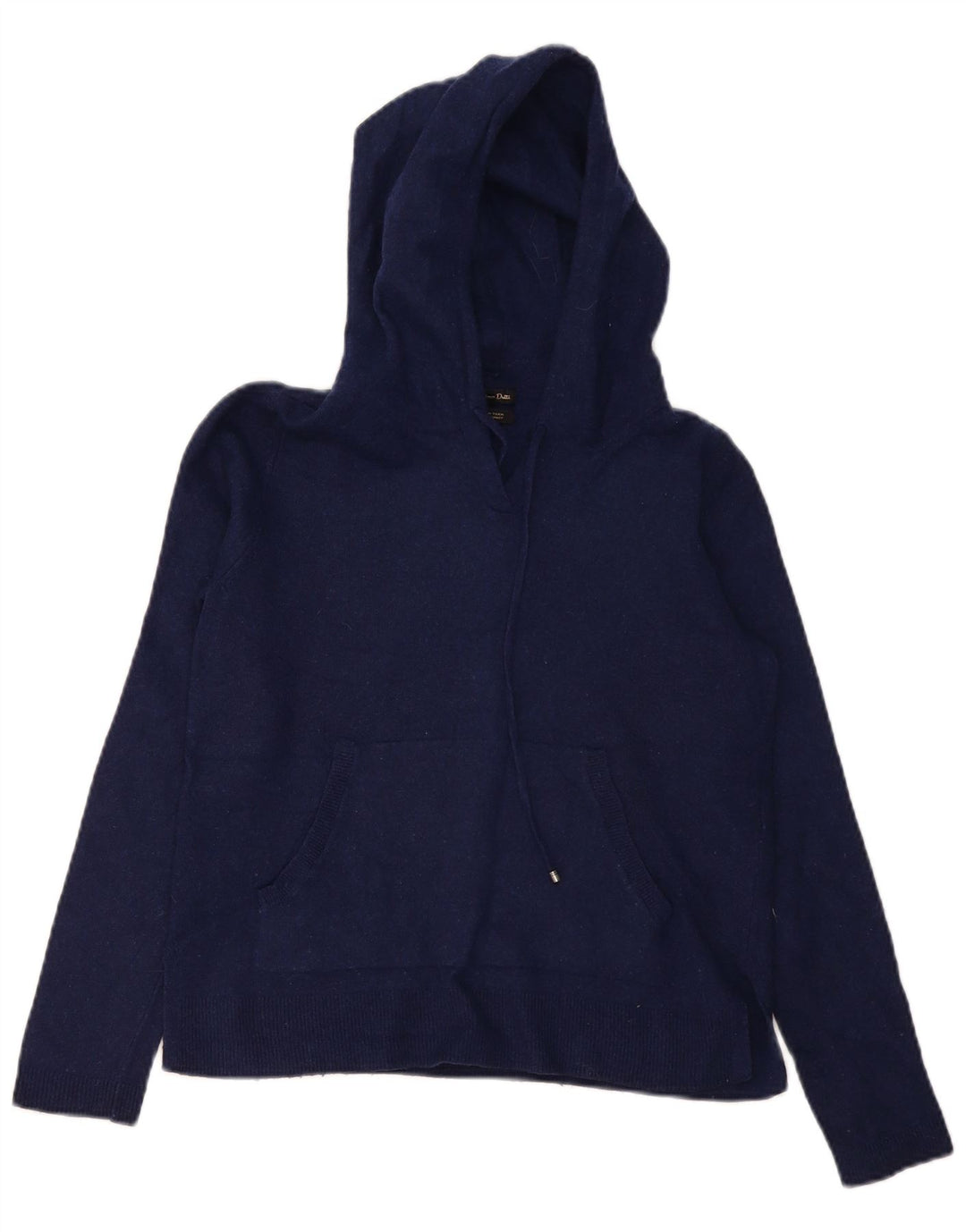 Massimo Dutti Womens Hooded Jumper Sweater UK 10 Small Navy Blue Wool