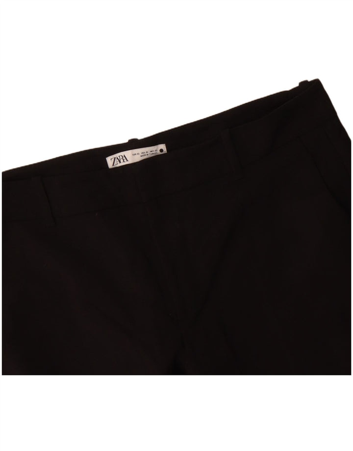 ZARA Womens Slim Chino Trousers EU 42 Large W32 L27 Black Cotton