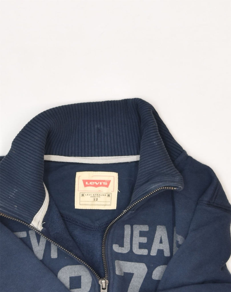 LEVI'S Boys Graphic Tracksuit Top Jacket 11-12 Years Navy Blue Cotton | Vintage | Thrift | Second-Hand | Used Clothing | Messina Hembry 