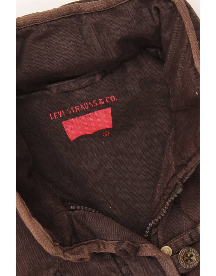 Levi's Womens Windbreaker Jacket UK 10 Small Brown Herringbone
