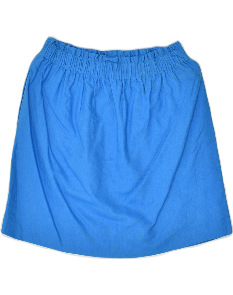 J. CREW Womens Straight Skirt US 4 Small W30  Blue Linen | Vintage J. Crew | Thrift | Second-Hand J. Crew | Used Clothing | Messina Hembry 