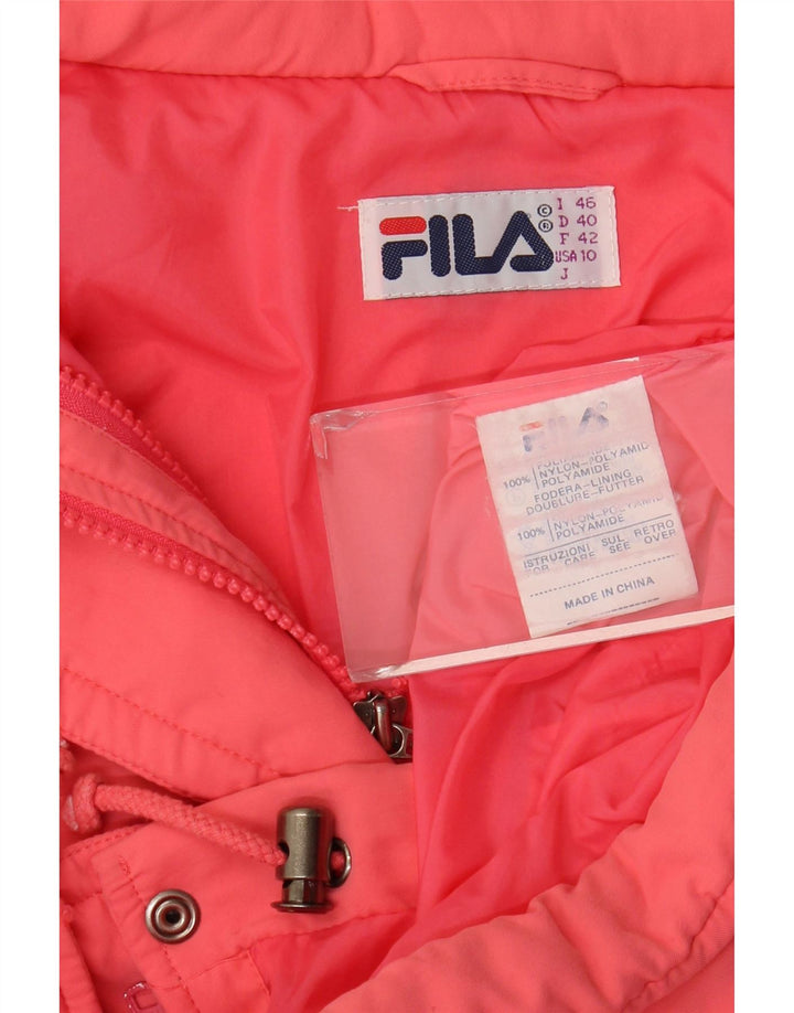 Fila Womens Windbreaker Jacket US 10 Large Pink Polyamide