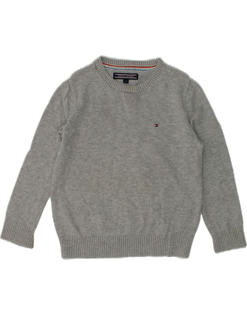 TOMMY HILFIGER Boys Crew Neck Jumper Sweater 2-3 Years Grey Cotton | Vintage Tommy Hilfiger | Thrift | Second-Hand Tommy Hilfiger | Used Clothing | Messina Hembry 