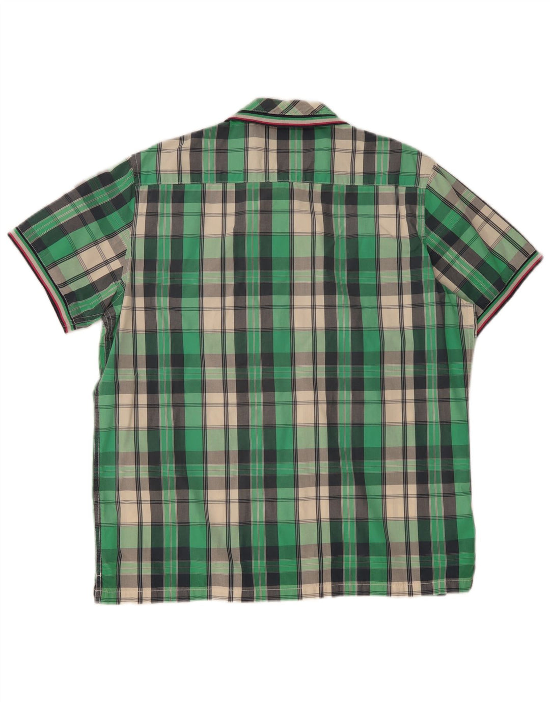 Kangaroos Mens Short Sleeve Shirt XL Green Check Cotton