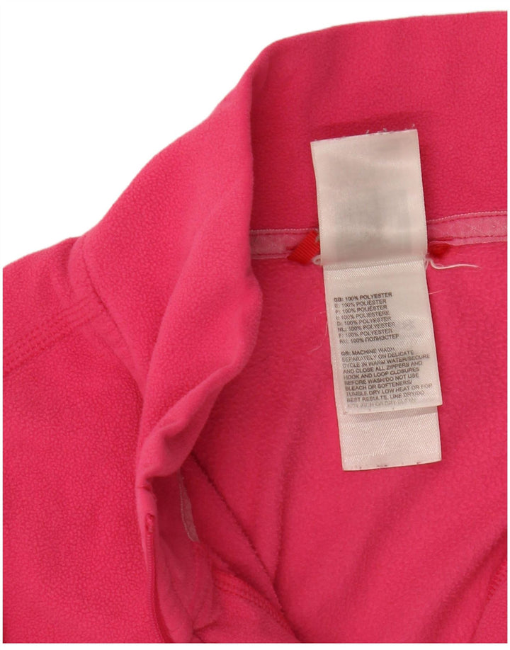 The North Face Womens Zip Neck Fleece Jumper UK 12 Medium Pink Polyester
