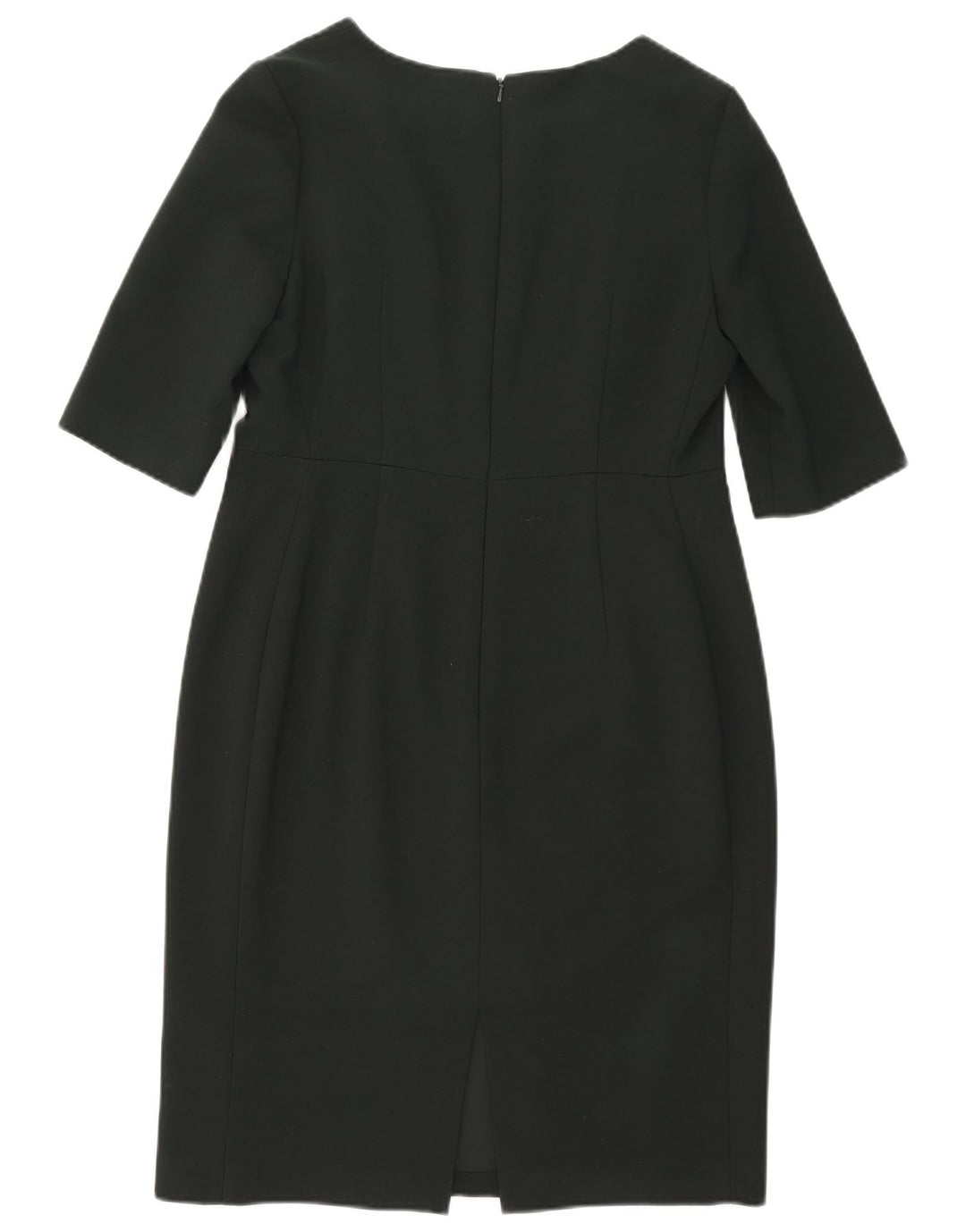 Hobbs Womens 3/4 Sleeve Sheath Dress UK 14 Large Green Polyester