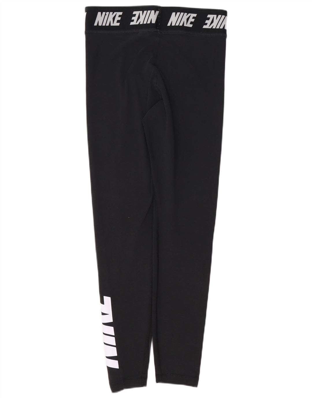 NIKE Womens Graphic Leggings UK 14 Medium  Black Cotton