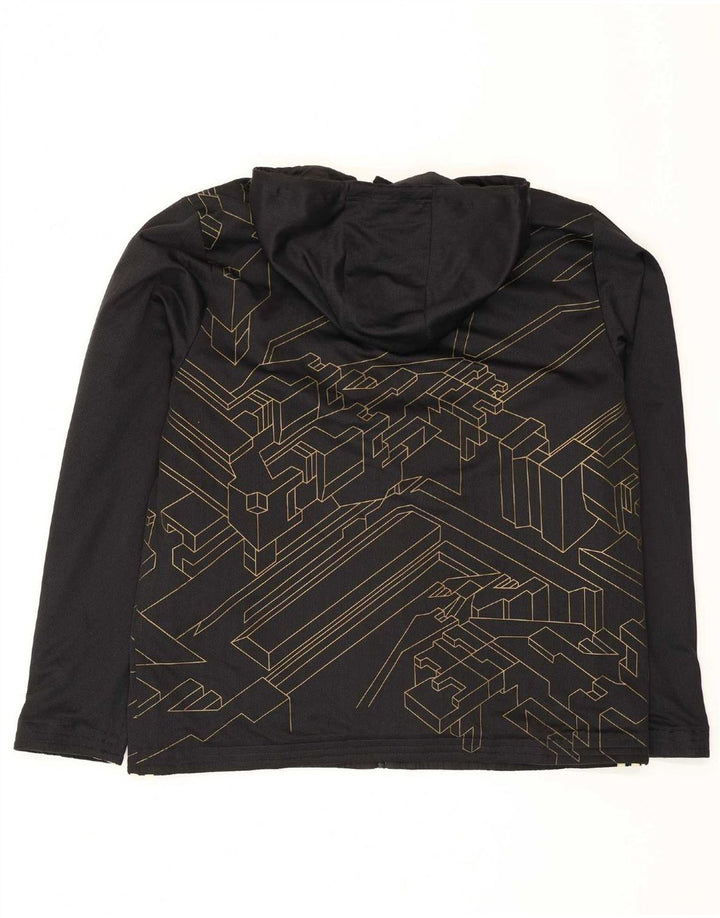 Adidas Mens Hooded Reversible Tracksuit Top Jacket XL Black Polyester