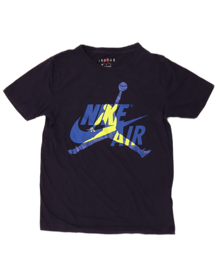 Jordan Boys Graphic T-Shirt Top 10-11 Years Medium Navy Blue Cotton