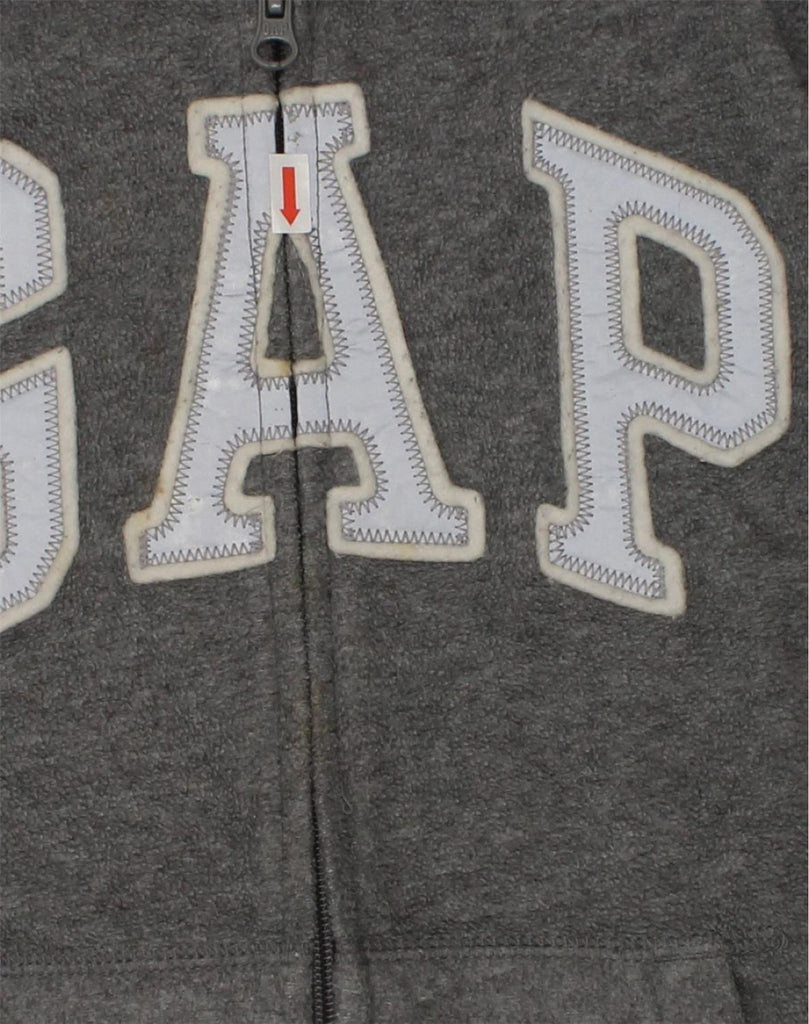 GAP Girls Graphic Zip Hoodie Sweater 15-16 Years Medium Grey Polyester | Vintage Gap | Thrift | Second-Hand Gap | Used Clothing | Messina Hembry 