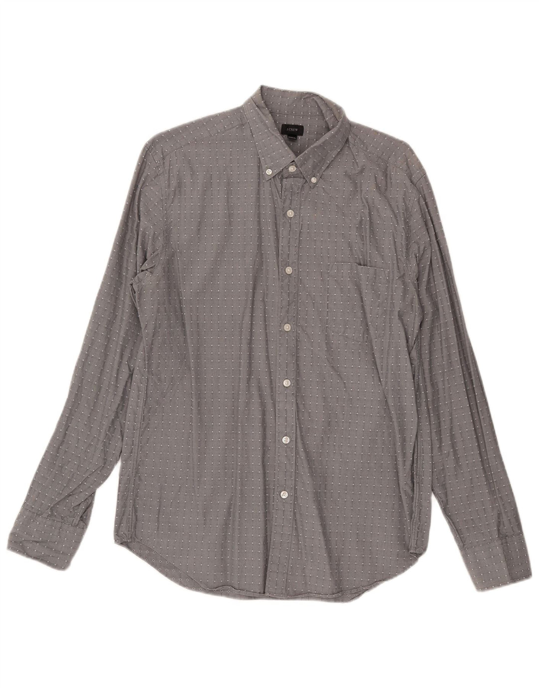 J. Crew Mens Shirt Medium Grey Geometric Cotton