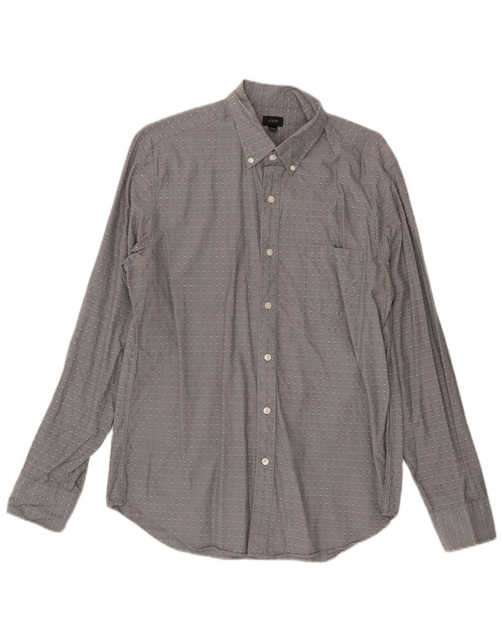 J. Crew Mens Shirt Medium Grey Geometric Cotton