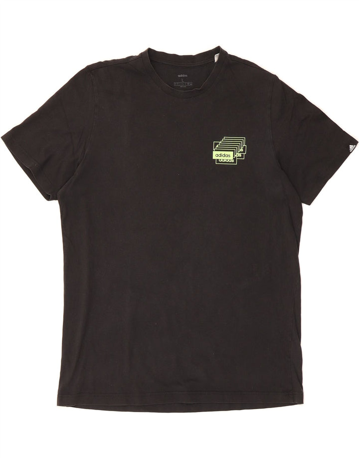 ADIDAS Mens Graphic T-Shirt Top Large Black Cotton Vintage Adidas and Second-Hand Adidas from Messina Hembry 