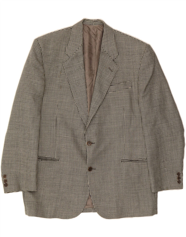 ENRICO COVERI Mens 2 Button Blazer Jacket UK 42 XL Grey Houndstooth Vintage Enrico Coveri and Second-Hand Enrico Coveri from Messina Hembry 
