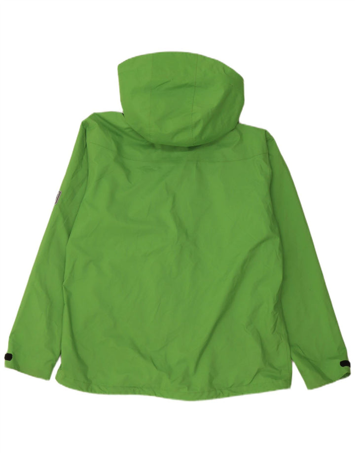 Jack Wolfskin Womens Hooded Rain Jacket UK 14/16 Large Green Polyester
