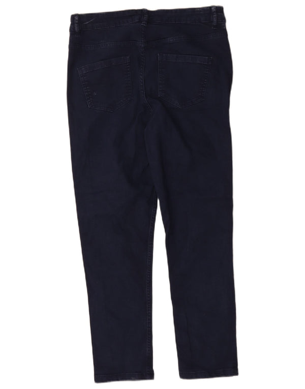 OASIS Womens High Waist Cropped Jeans UK 14 Large W30 L25 Navy Blue Cotton