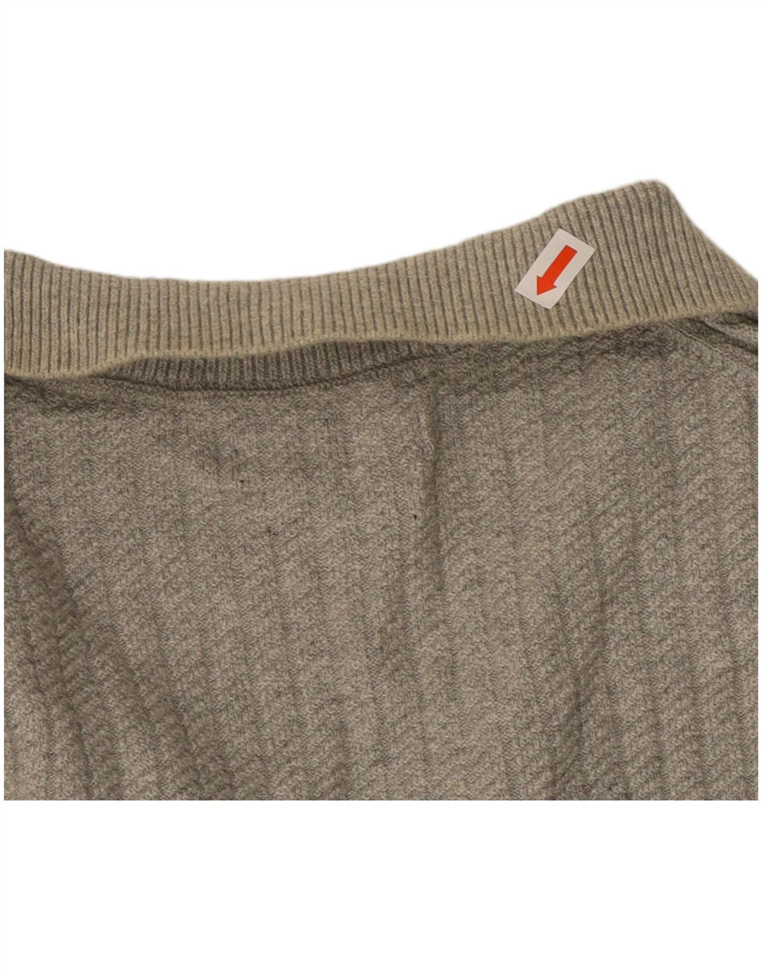 MASSIMO DUTTI Mens Polo Neck Jumper Sweater Medium Grey Cotton