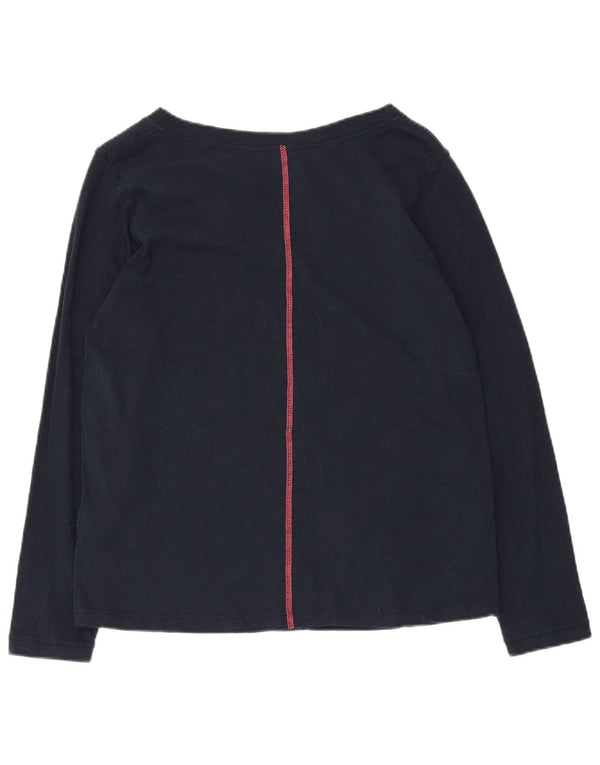 White Stuff Womens Top Long Sleeve UK 12 Medium Navy Blue Cotton
