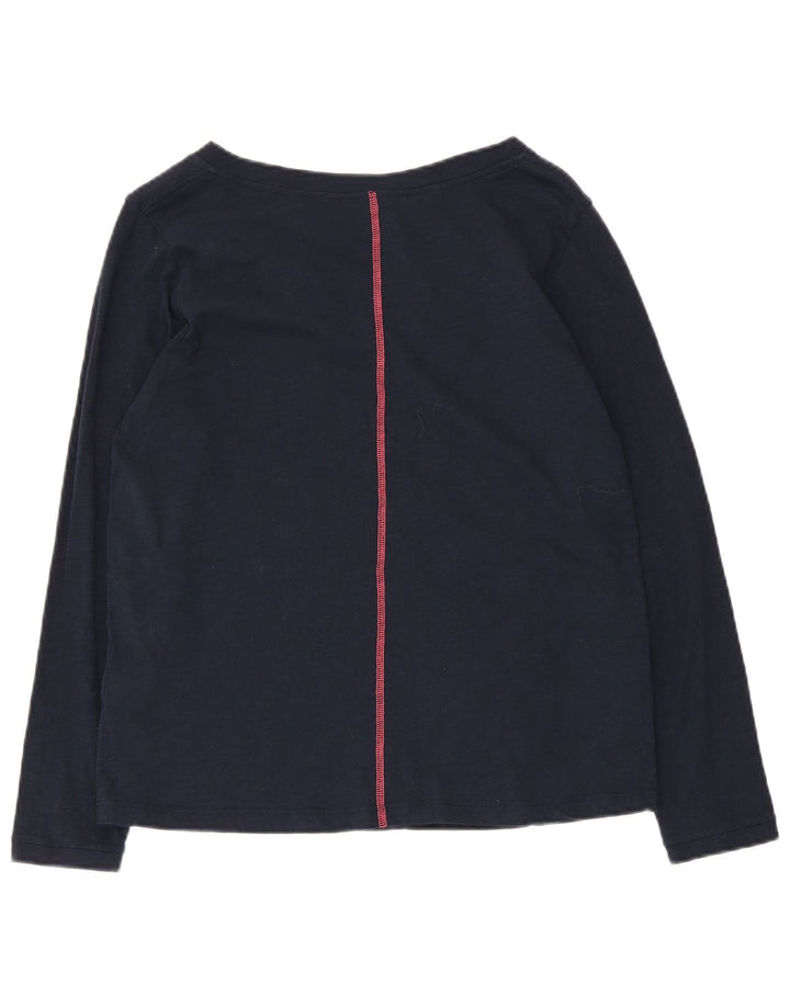 White Stuff Womens Top Long Sleeve UK 12 Medium Navy Blue Cotton