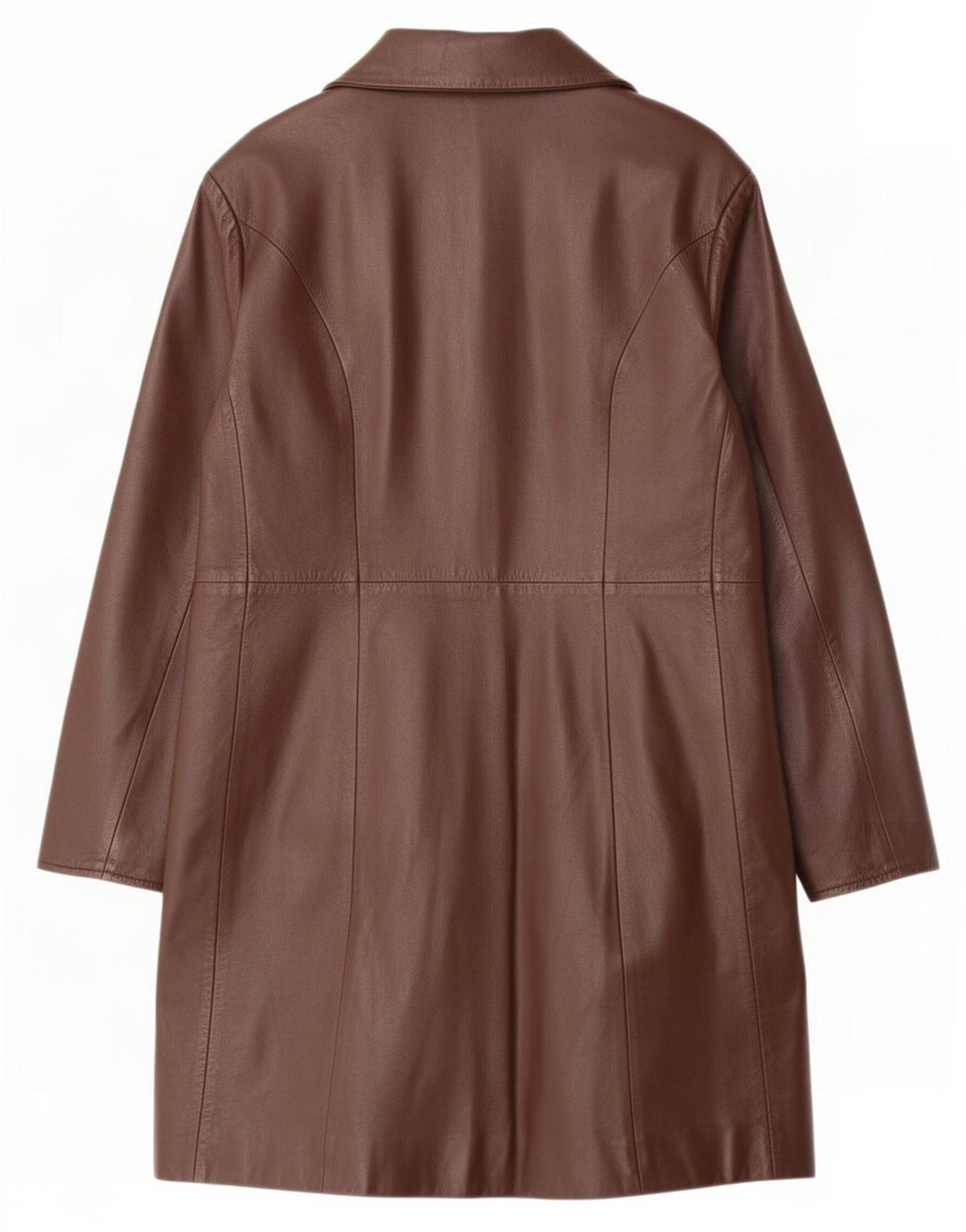 Vintage Womens Leather Coat IT 48 XL Brown