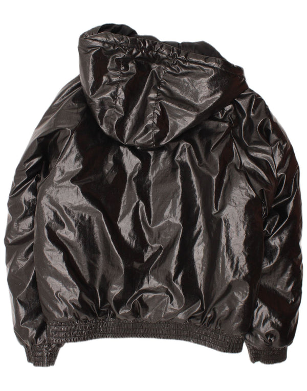 Guess Baby Girls Graphic Hooded Padded Jacket 9-12 Months Grey Polyethylene