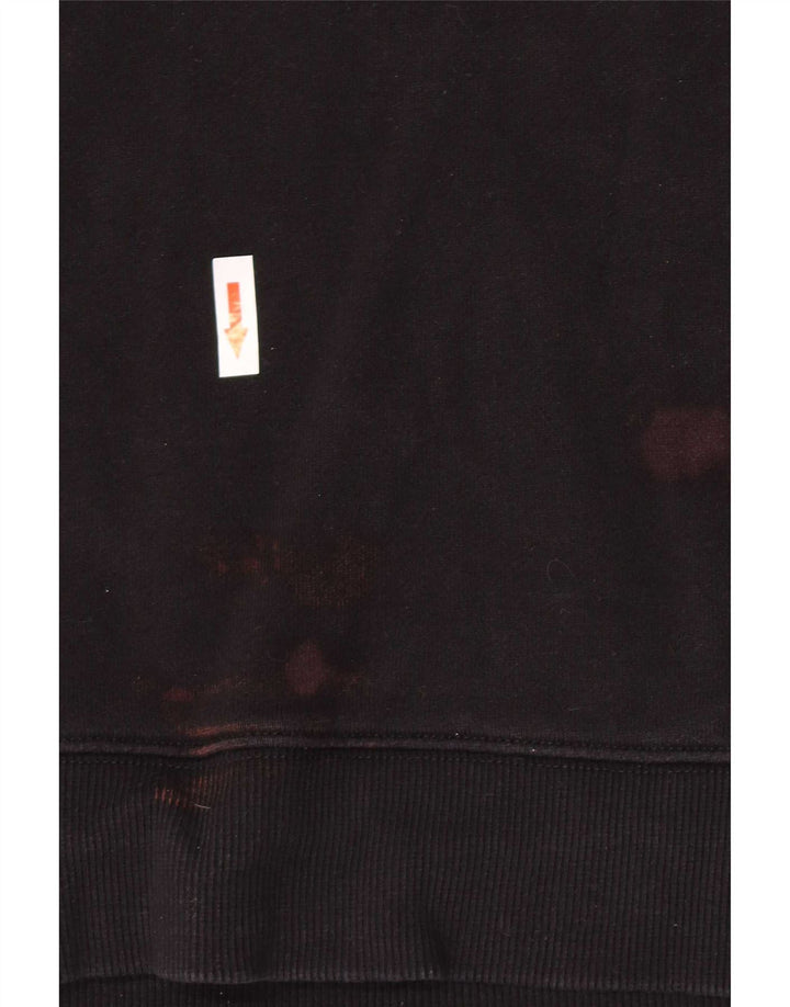 Adidas Womens Sweatshirt Jumper UK 12/14 Medium Black Cotton