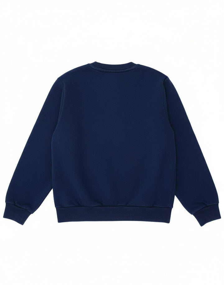 ADIDAS Boys Graphic Sweatshirt Jumper 7-8 Years Navy Blue Cotton