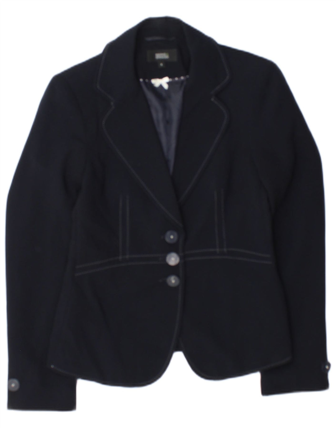 Marks & Spencer Womens 3 Button Blazer Jacket UK 8 Small Navy Blue