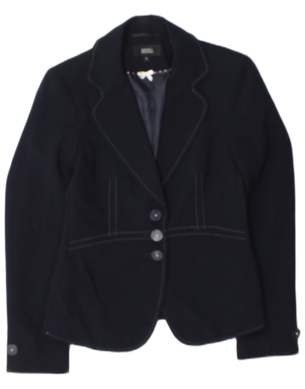 Marks & Spencer Womens 3 Button Blazer Jacket UK 8 Small Navy Blue