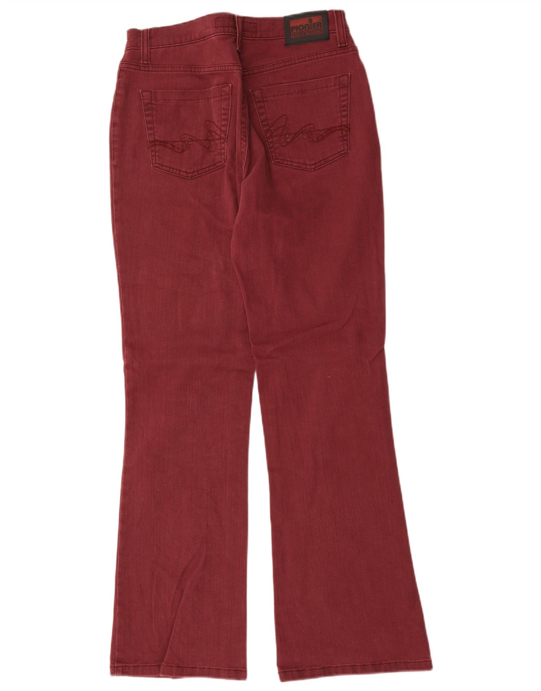 Pioneer Womens Bootcut Jeans IT 42 Medium W30 L31 Burgundy Cotton