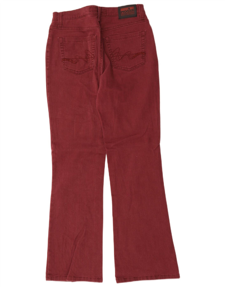Pioneer Womens Bootcut Jeans IT 42 Medium W30 L31 Burgundy Cotton