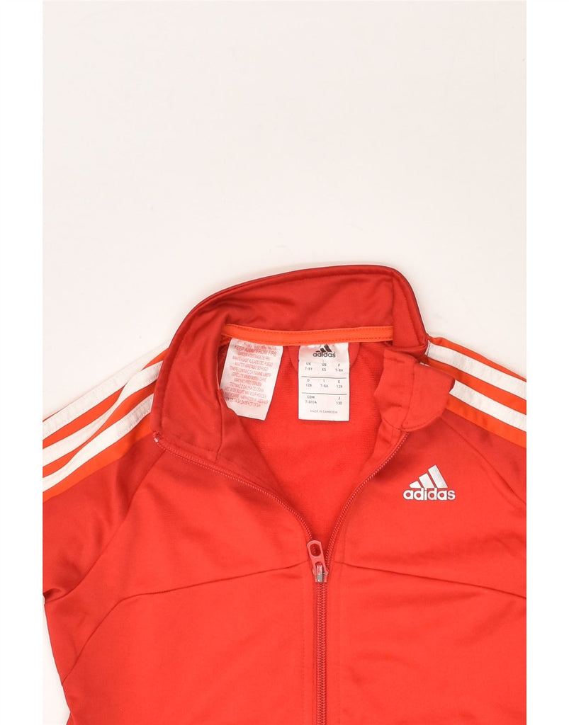 ADIDAS Boys Tracksuit Top Jacket 7-8 Years Red Polyester | Vintage Adidas | Thrift | Second-Hand Adidas | Used Clothing | Messina Hembry 