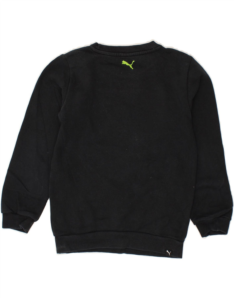 PUMA Boys Graphic Sweatshirt Jumper 7-8 Years Small  Black Cotton | Vintage Puma | Thrift | Second-Hand Puma | Used Clothing | Messina Hembry 