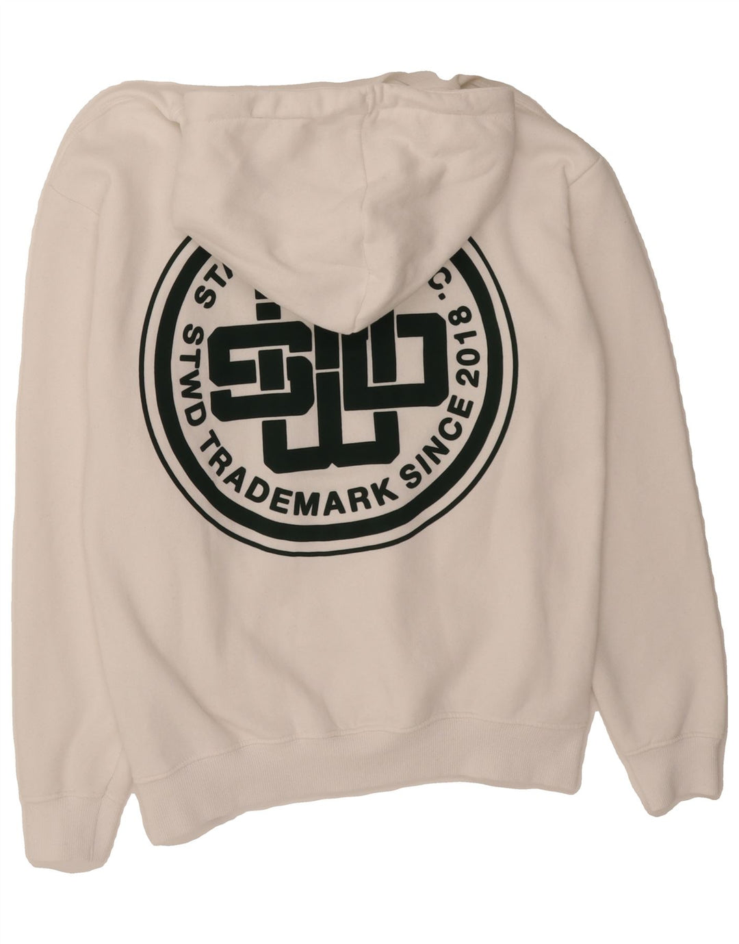 PULL & BEAR Mens Graphic Hoodie Jumper XS White Cotton Vintage Pull & Bear and Second-Hand Pull & Bear from Messina Hembry 