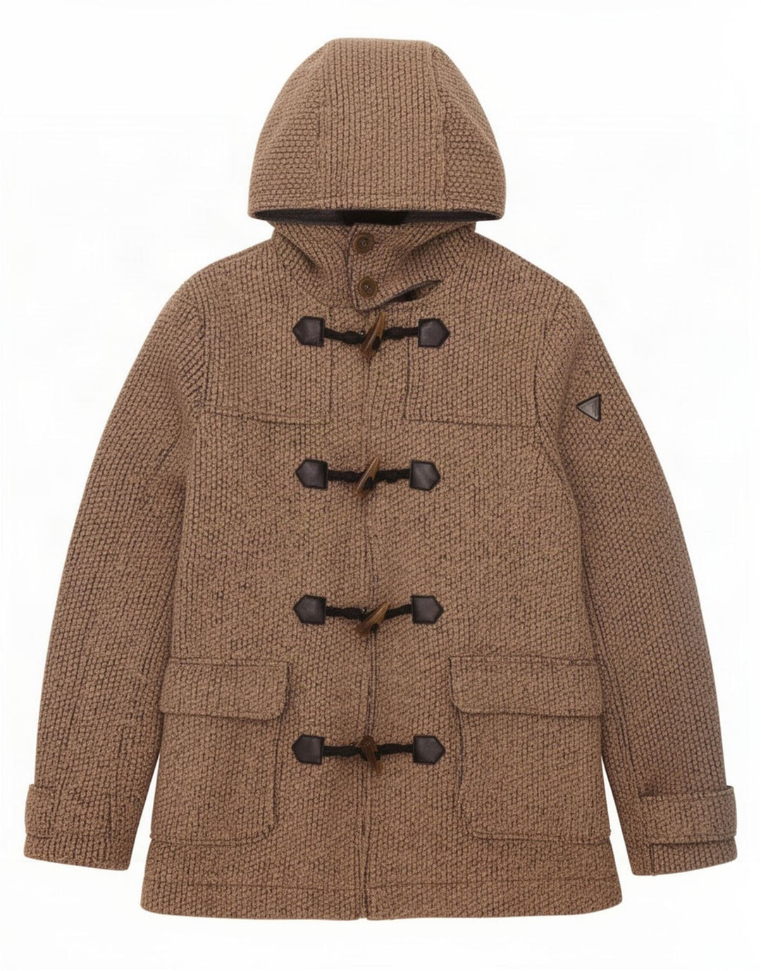 Guess Mens Hooded Duffle Jacket UK 38 Medium Brown Polyester