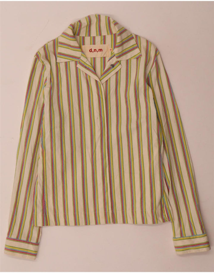 Vintage Womens Shirt Blouse IT 48 XL Multicoloured Striped Cotton