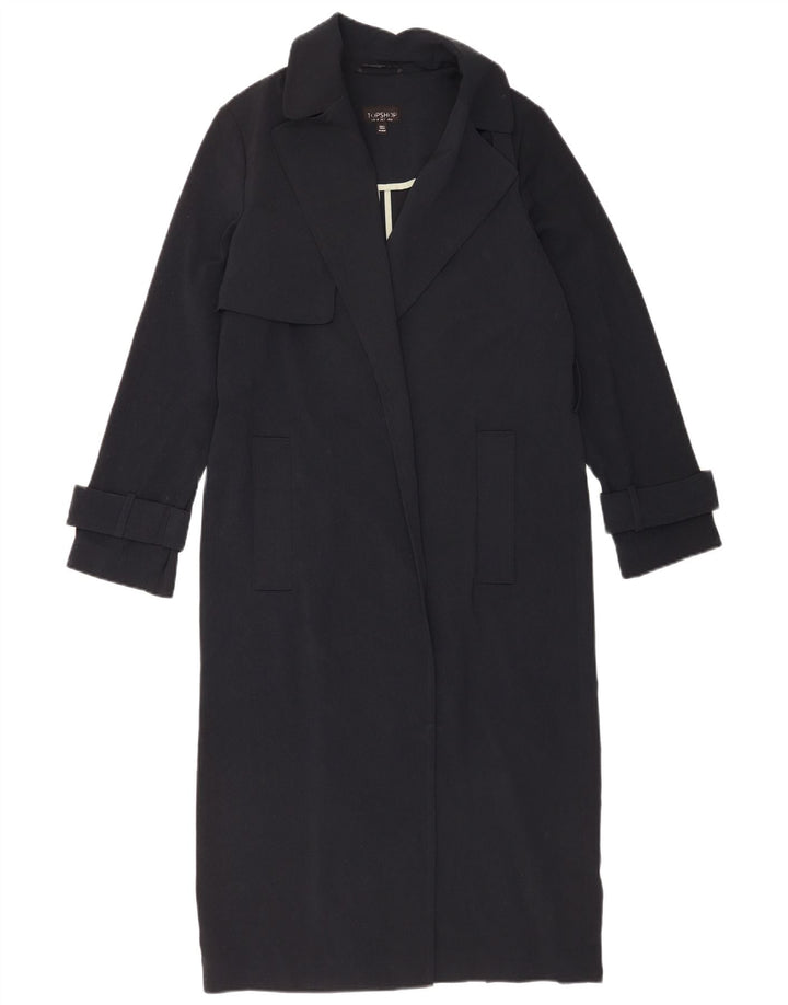 Topshop Womens Oversized Trench Coat UK 6 XS Navy Blue