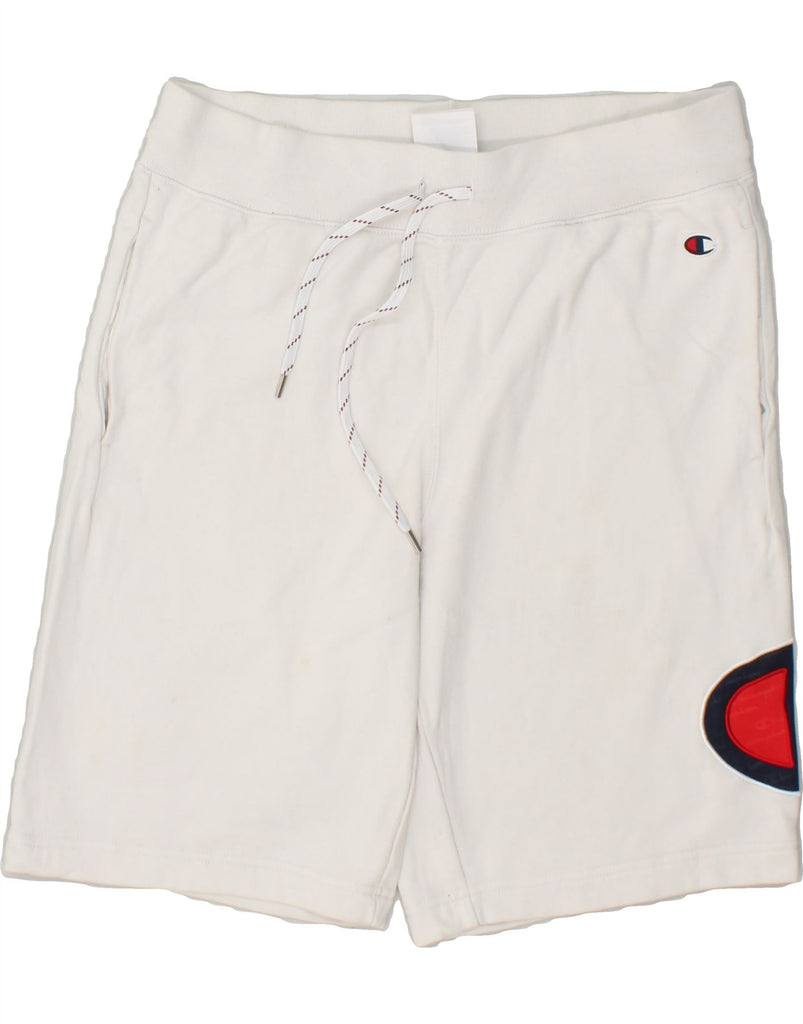 CHAMPION Mens Graphic Sport Shorts 2XL White Cotton | Vintage Champion | Thrift | Second-Hand Champion | Used Clothing | Messina Hembry 