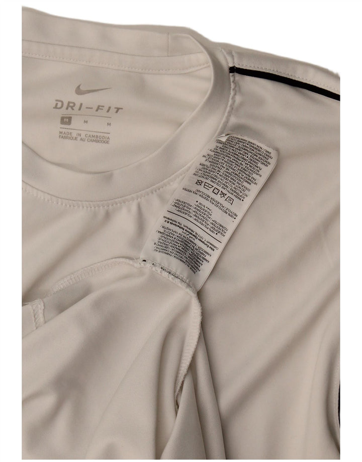 Nike Mens Dri Fit T-Shirt Top Medium White Polyester