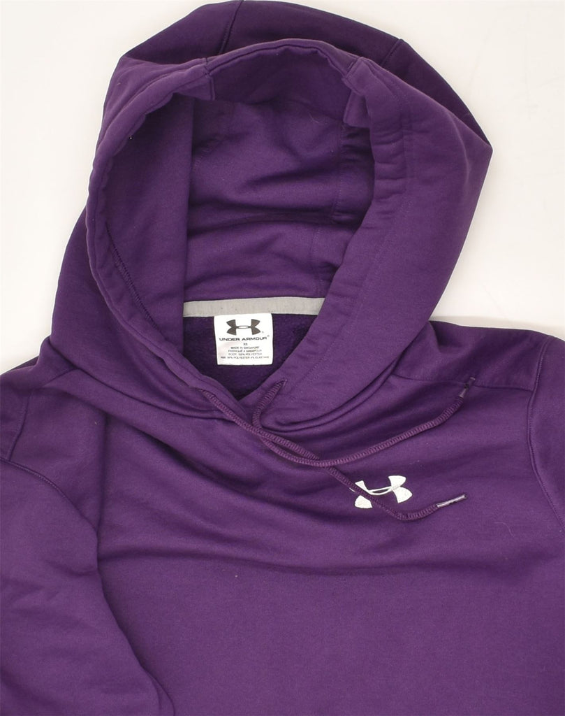 UNDER ARMOUR Womens Hoodie Jumper UK 6 XS Purple Polyester | Vintage Under Armour | Thrift | Second-Hand Under Armour | Used Clothing | Messina Hembry 