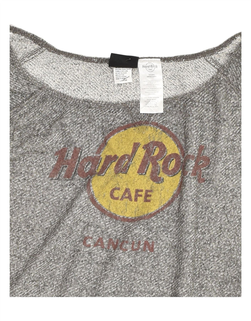 HARD ROCK CAFE Womens Cancun Graphic Sweatshirt Jumper UK 16 Large Grey | Vintage Hard Rock Cafe | Thrift | Second-Hand Hard Rock Cafe | Used Clothing | Messina Hembry 