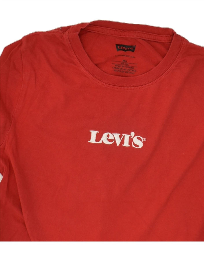 LEVI'S Boys Graphic T-Shirt Top 15-16 Years Red | Vintage Levi's | Thrift | Second-Hand Levi's | Used Clothing | Messina Hembry 